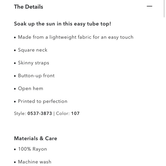 AE Printed Button-Up Tube Top pink floral b - Picture 6 of 7